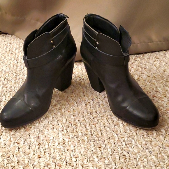 Rag & Bone Black Harrow Bootie with Box 37.5 - Picture 4 of 9